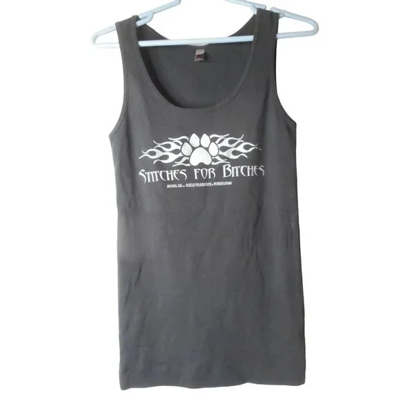 Stitches for Bitches Unisex Biker TANK BEATER Sz L #1 - Picture 2 of 3